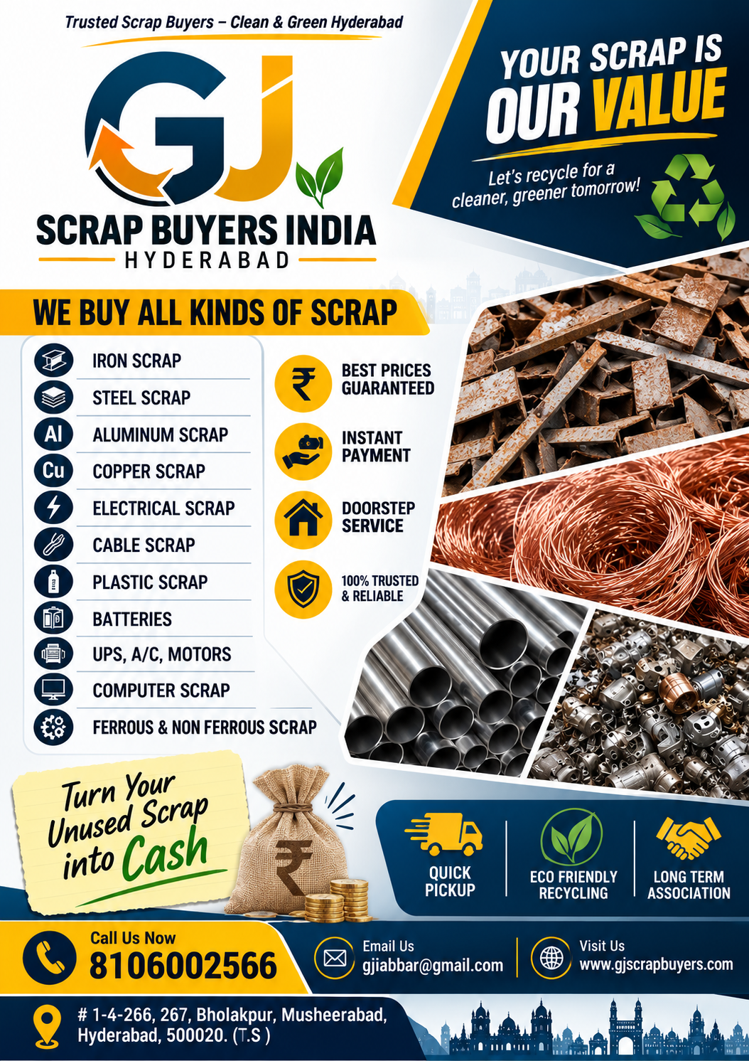 Aluminium Scrap Buyers in Hyderabad | GJ Scrap Buyers