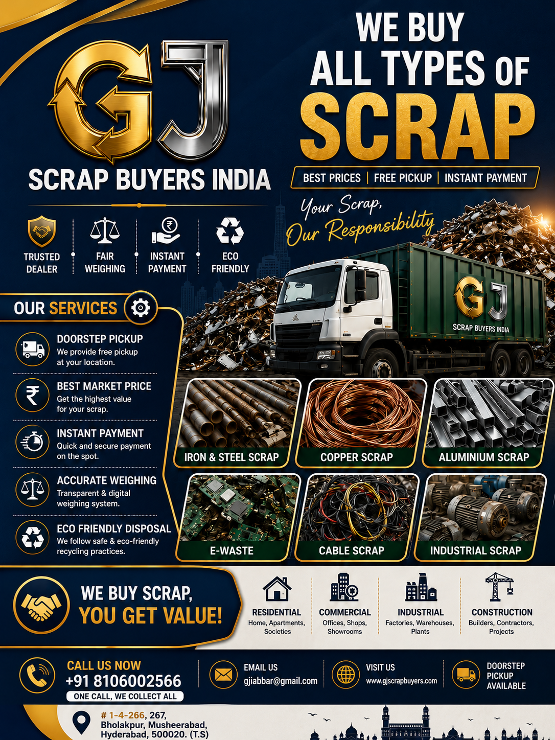 Battery Scrap Buyers in Moosapet | GJ Scrap Buyers Hyderabad