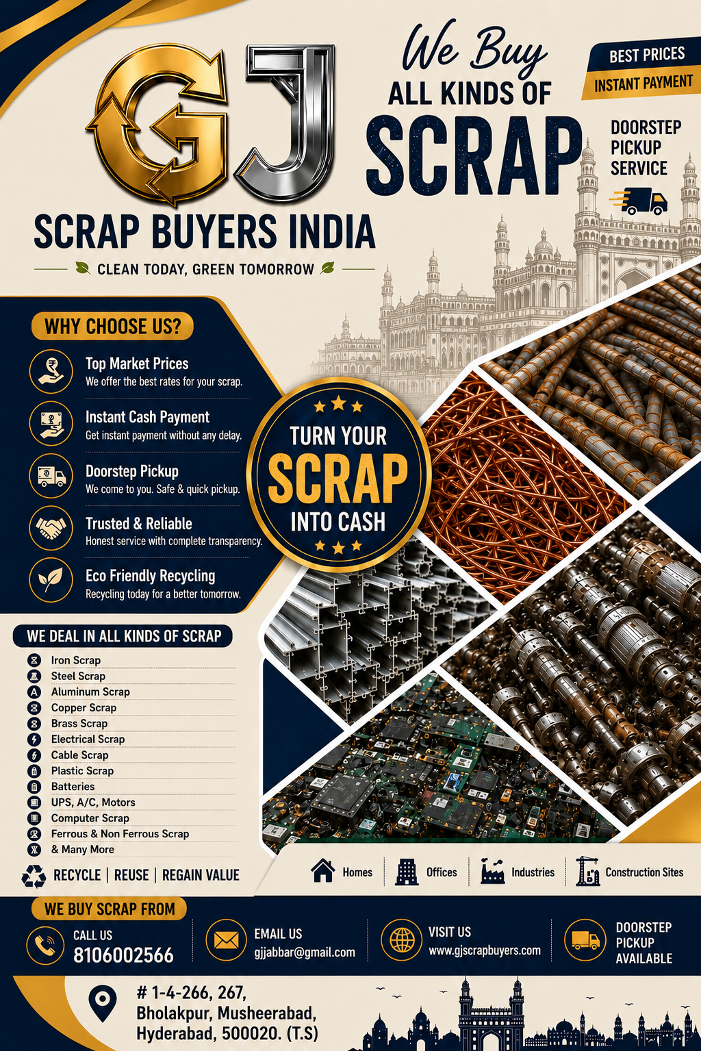 Cable Scrap Buyers in Balanagar | GJ Scrap Buyers Hyderabad