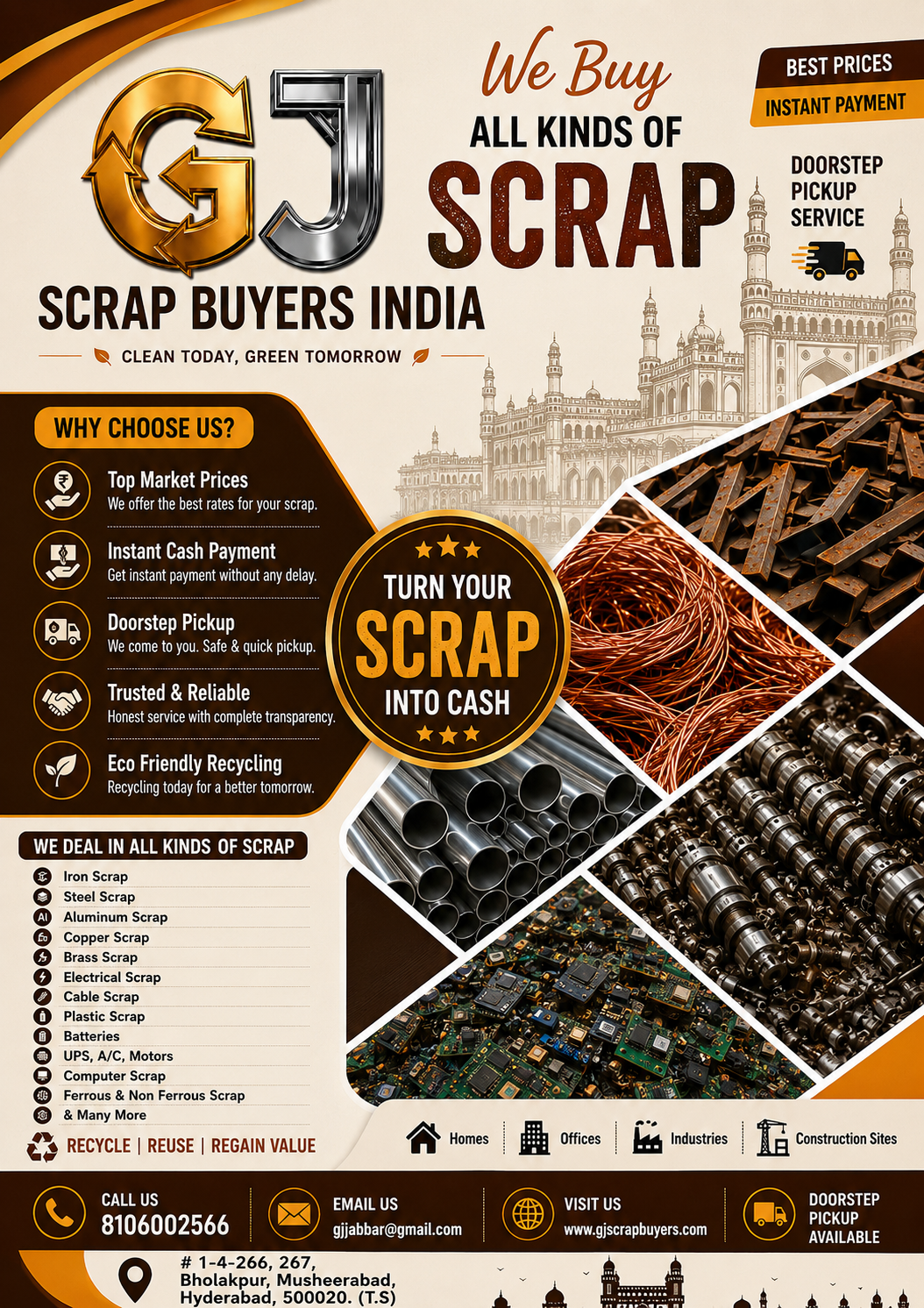 Office Scrap Buyers in Bowenpally | GJ Scrap Buyers Hyderabad