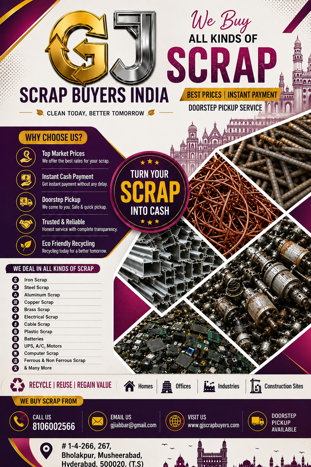 Scrap Buyers in Hyderabad , GJ Scrap Buyers